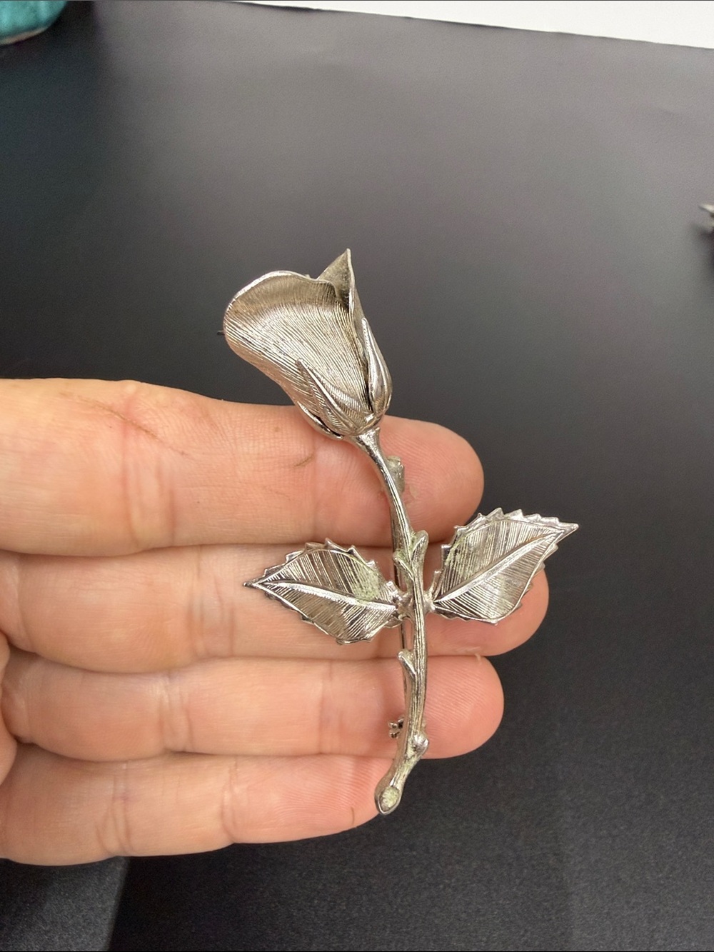 Silver Rose Brooch Pin - Silver Floral Jewelry